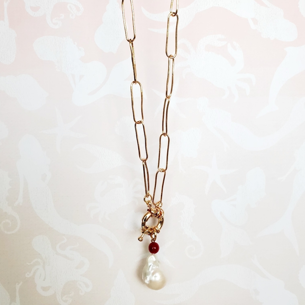 Boho Asymmetric Rough Pearl Necklace - Gold change - Picture 10 of 12